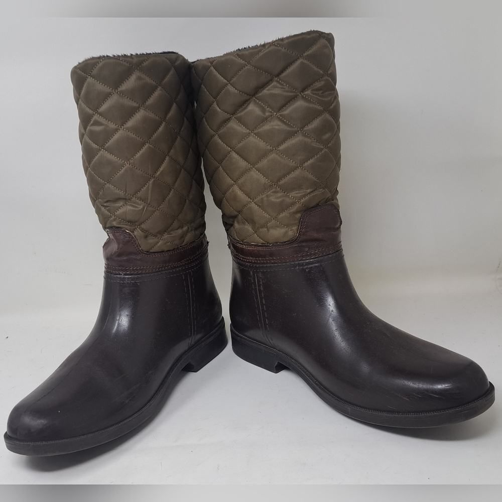 Storm By Cougar Women's Sassy Rain Boots Boot Olive Quilted Buckle Size 9 US - Picture 13 of 14